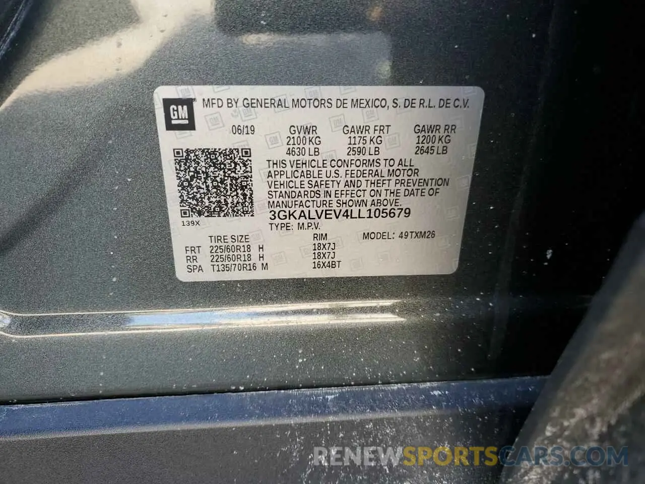 13 fotografías del automóvil dañado 3GKALVEV4LL105679 GMC TERRAIN 2020