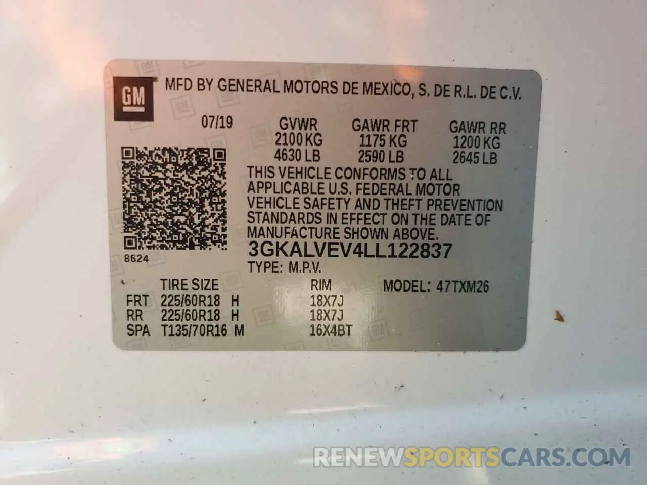 15 fotografías del automóvil dañado 3GKALVEV4LL122837 GMC TERRAIN 2020