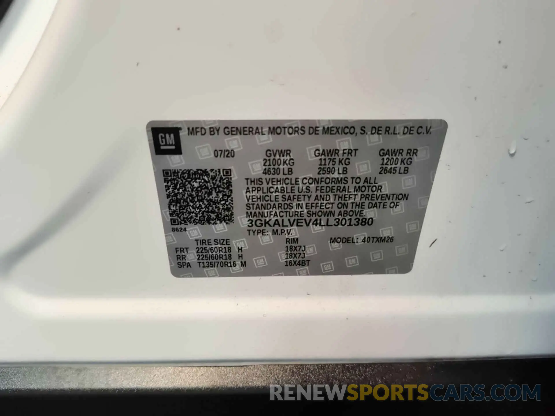 20 fotografías del automóvil dañado 3GKALVEV4LL301380 GMC TERRAIN 2020