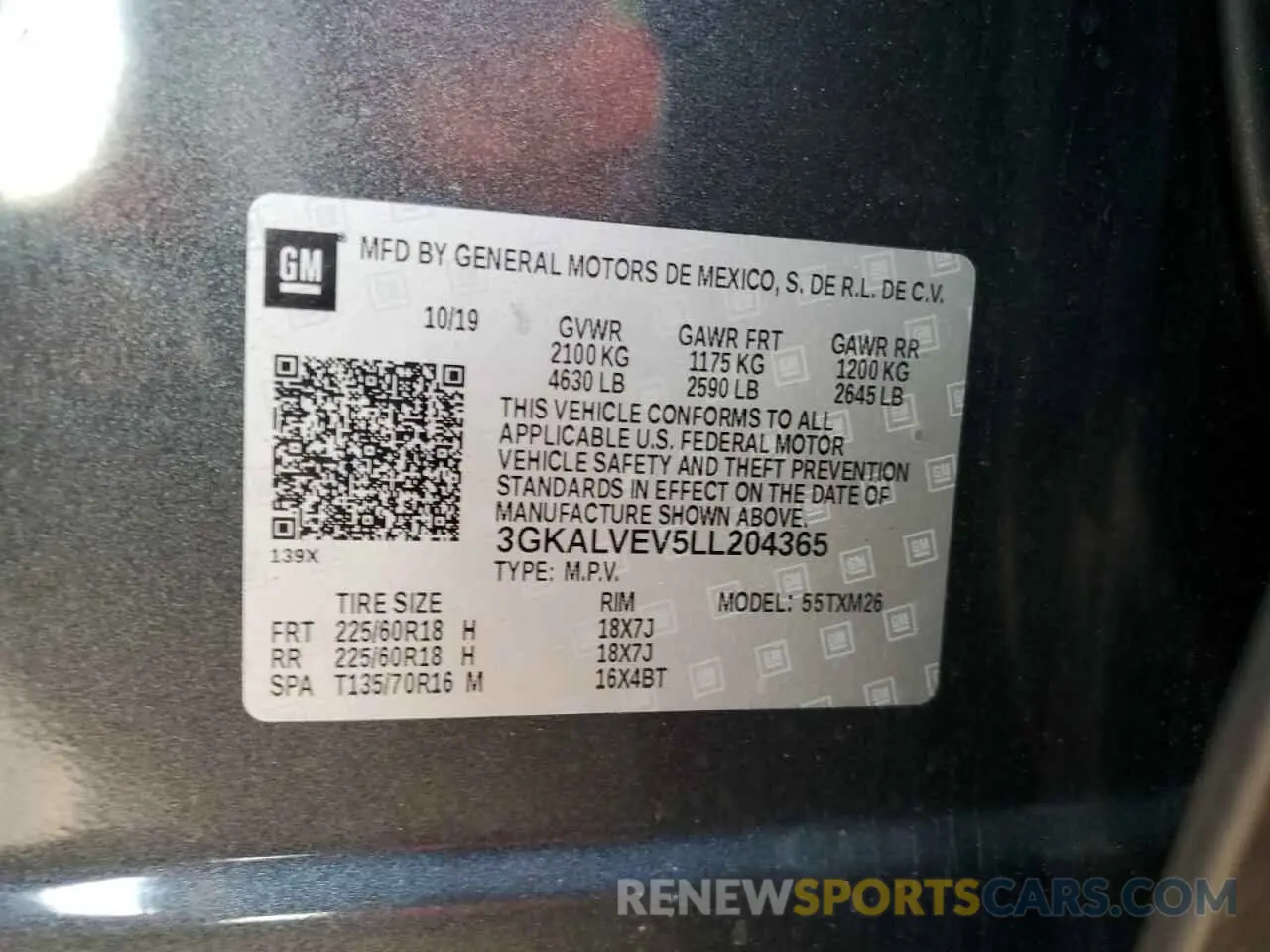 13 fotografías del automóvil dañado 3GKALVEV5LL204365 GMC TERRAIN 2020