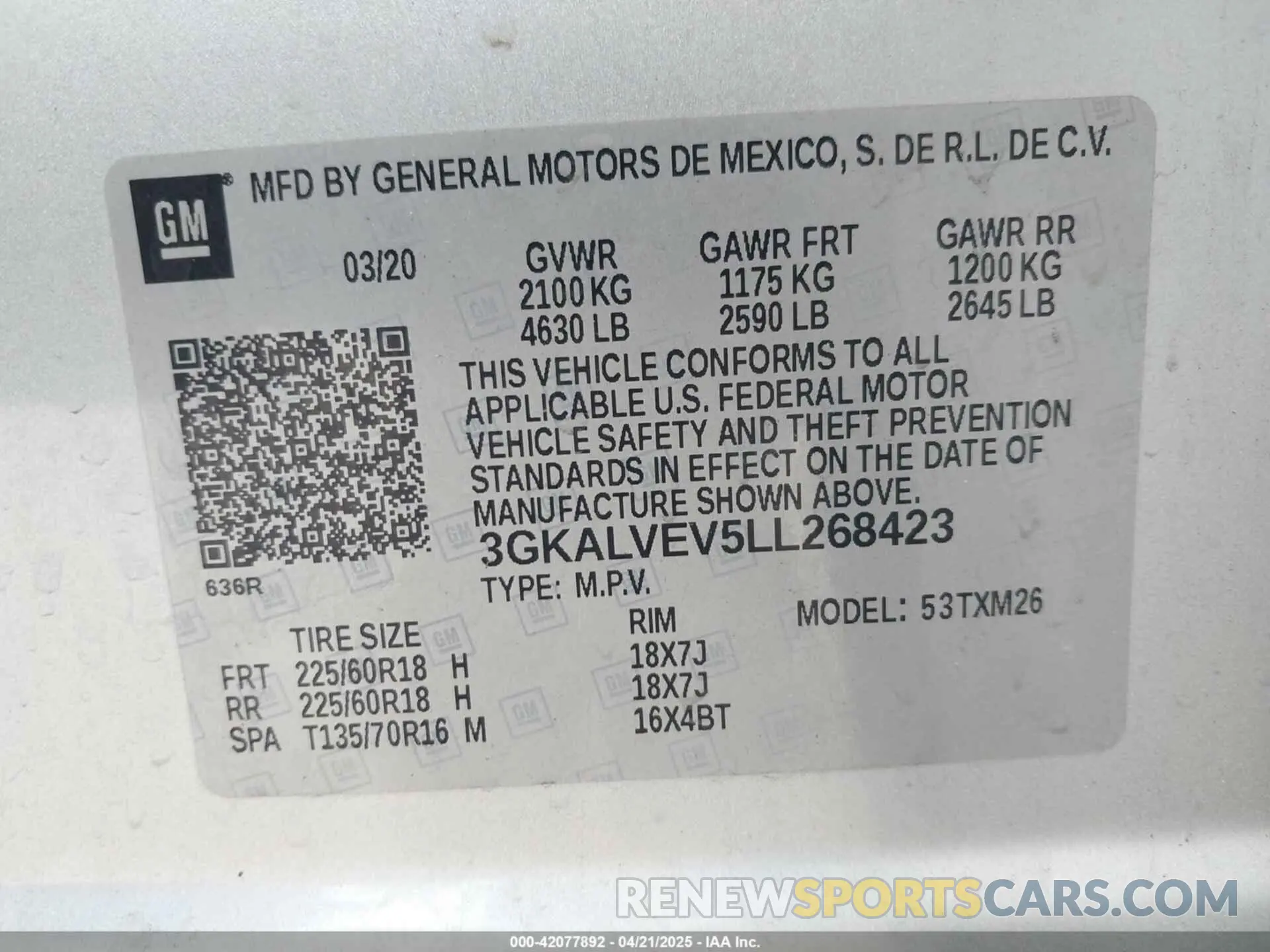 9 fotografías del automóvil dañado 3GKALVEV5LL268423 GMC TERRAIN 2020