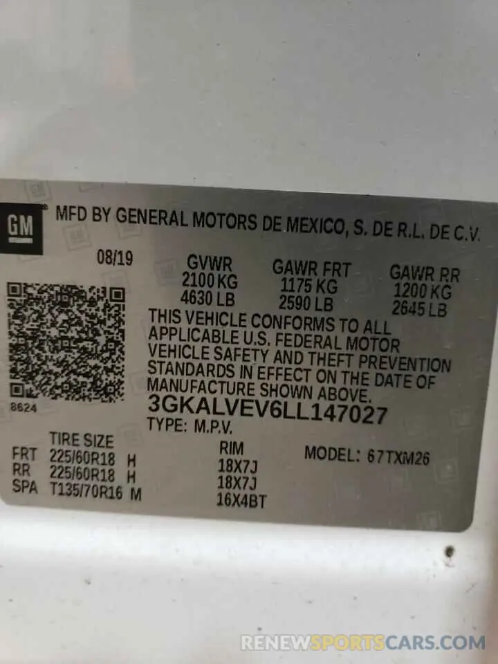 13 fotografías del automóvil dañado 3GKALVEV6LL147027 GMC TERRAIN 2020