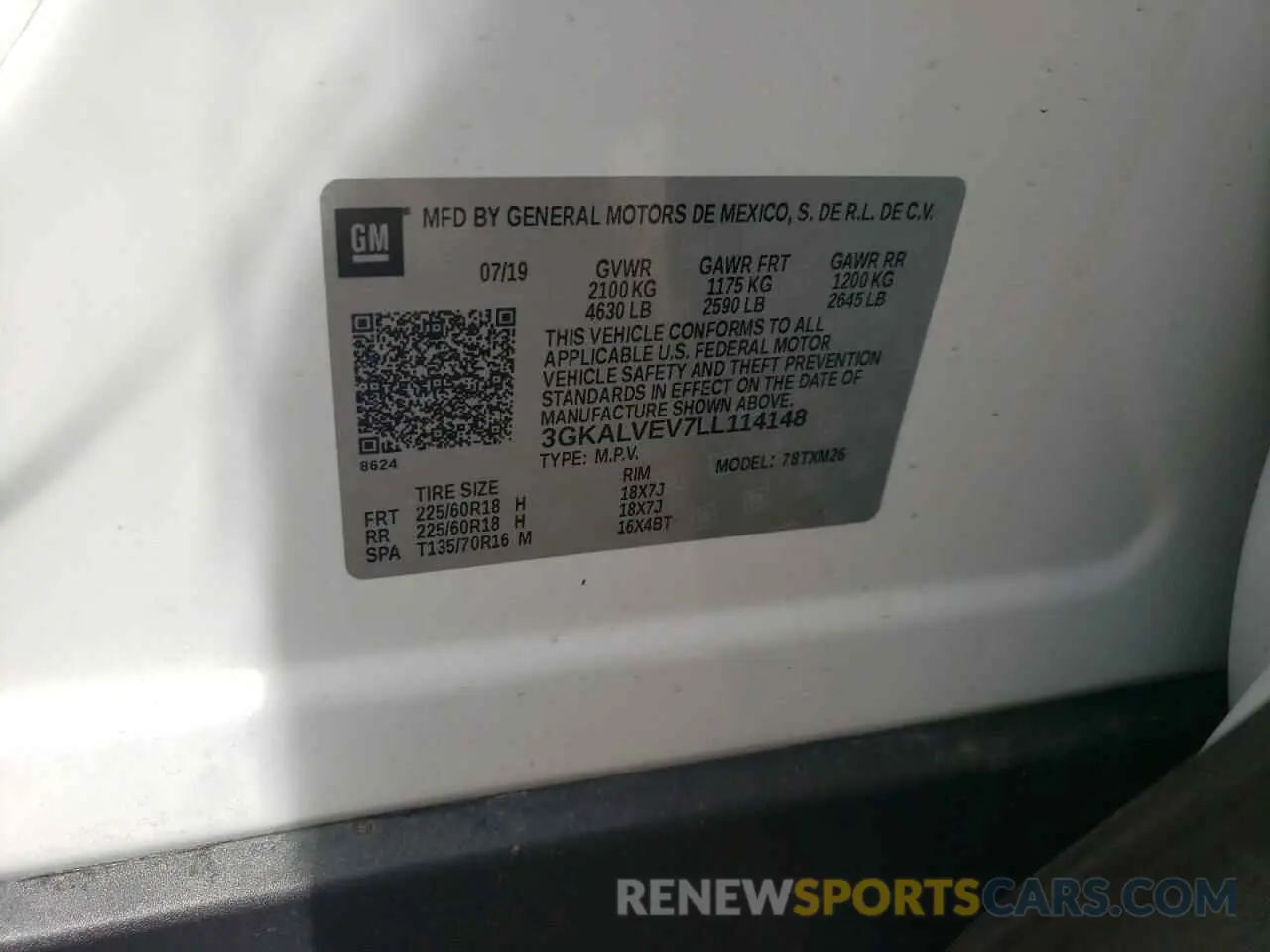 14 fotografías del automóvil dañado 3GKALVEV7LL114148 GMC TERRAIN 2020