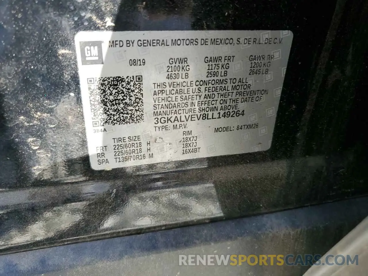 13 fotografías del automóvil dañado 3GKALVEV8LL149264 GMC TERRAIN 2020