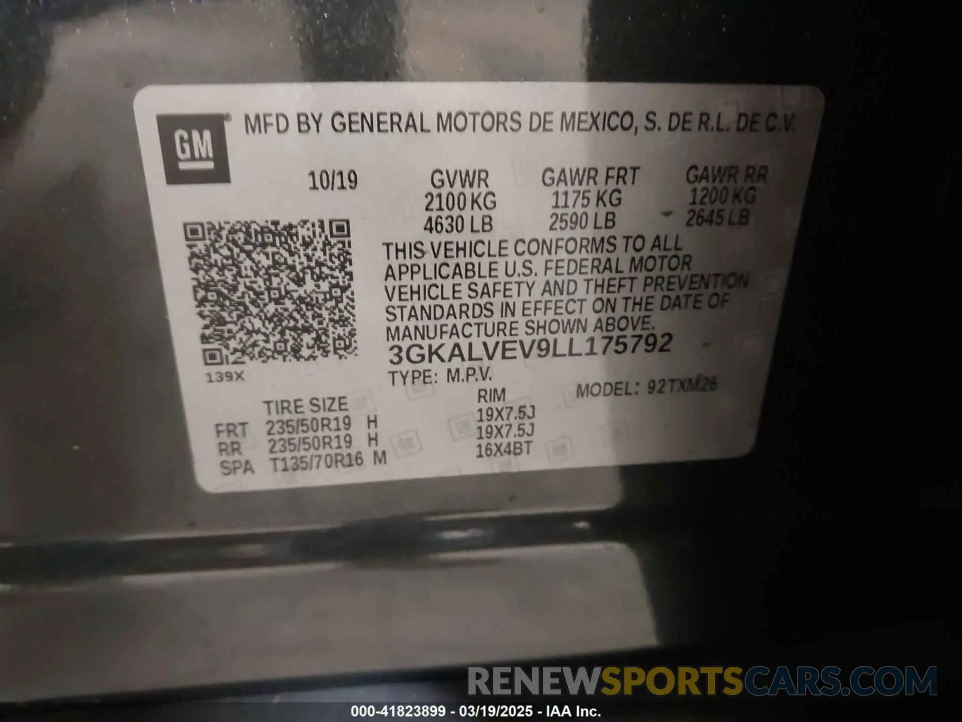 9 fotografías del automóvil dañado 3GKALVEV9LL175792 GMC TERRAIN 2020