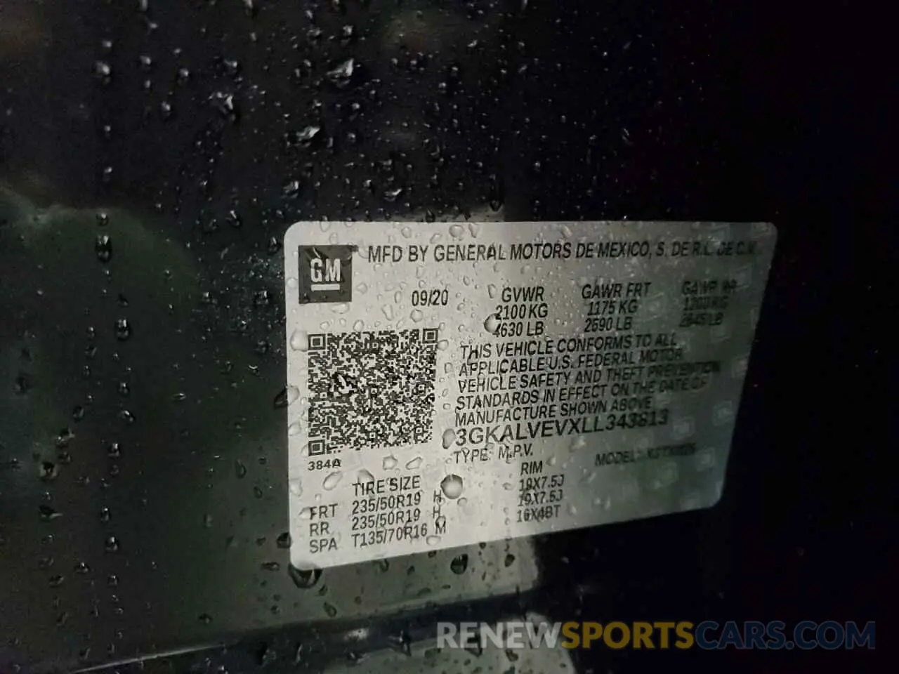 15 fotografías del automóvil dañado 3GKALVEVXLL343813 GMC TERRAIN 2020