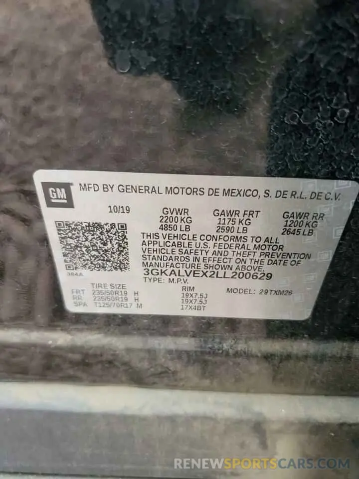 13 fotografías del automóvil dañado 3GKALVEX2LL200629 GMC TERRAIN 2020