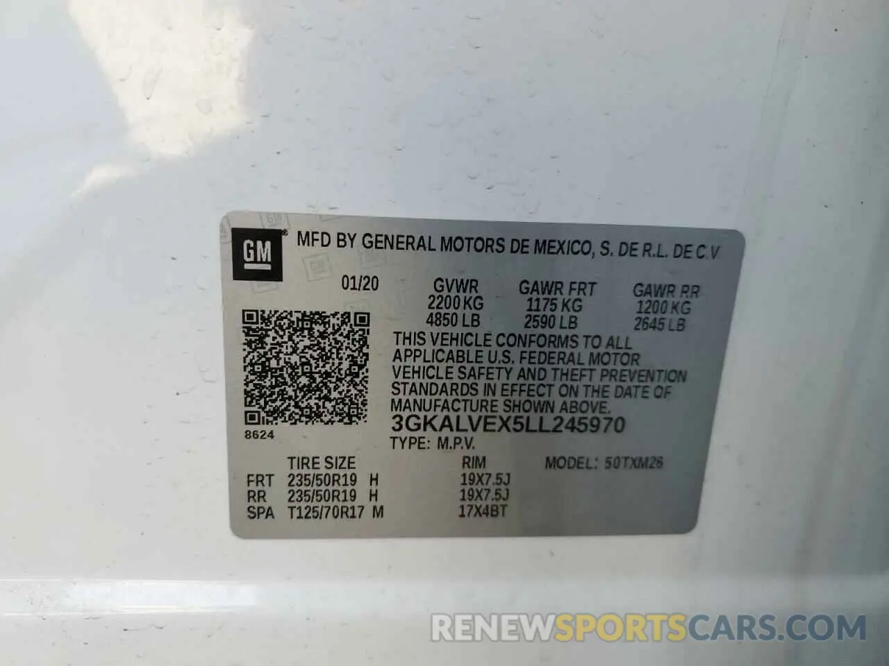 12 fotografías del automóvil dañado 3GKALVEX5LL245970 GMC TERRAIN 2020