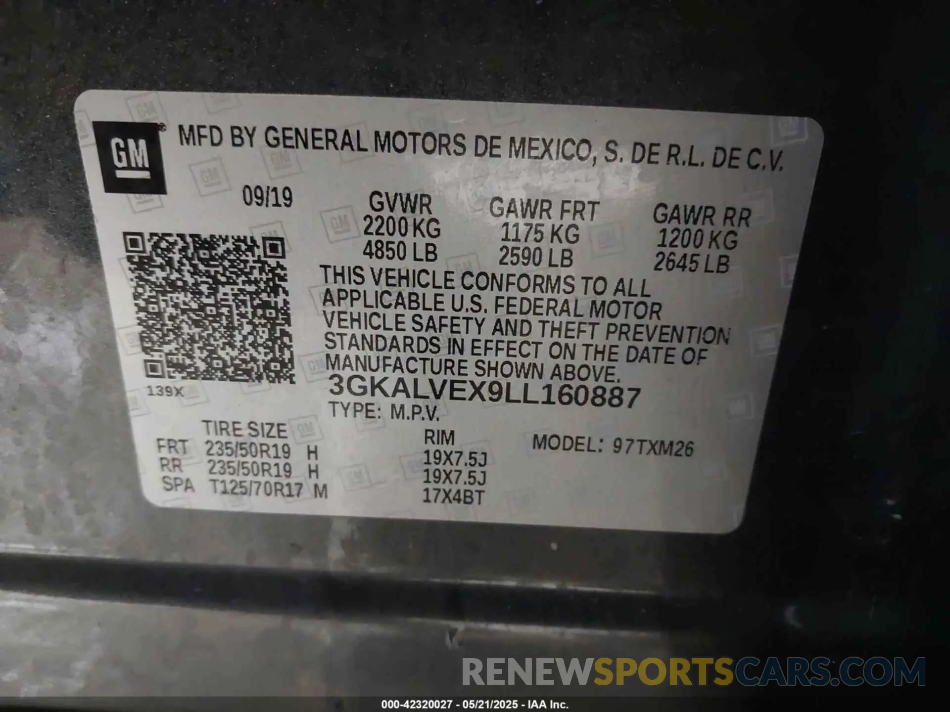 9 fotografías del automóvil dañado 3GKALVEX9LL160887 GMC TERRAIN 2020