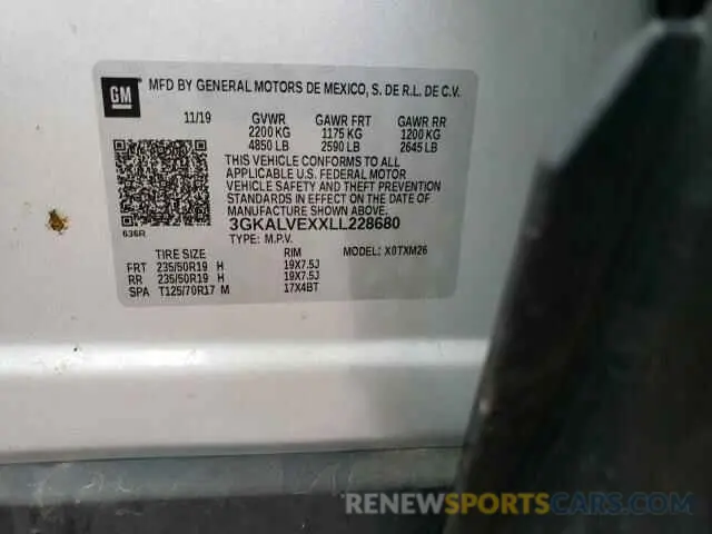 12 fotografías del automóvil dañado 3GKALVEXXLL228680 GMC TERRAIN 2020