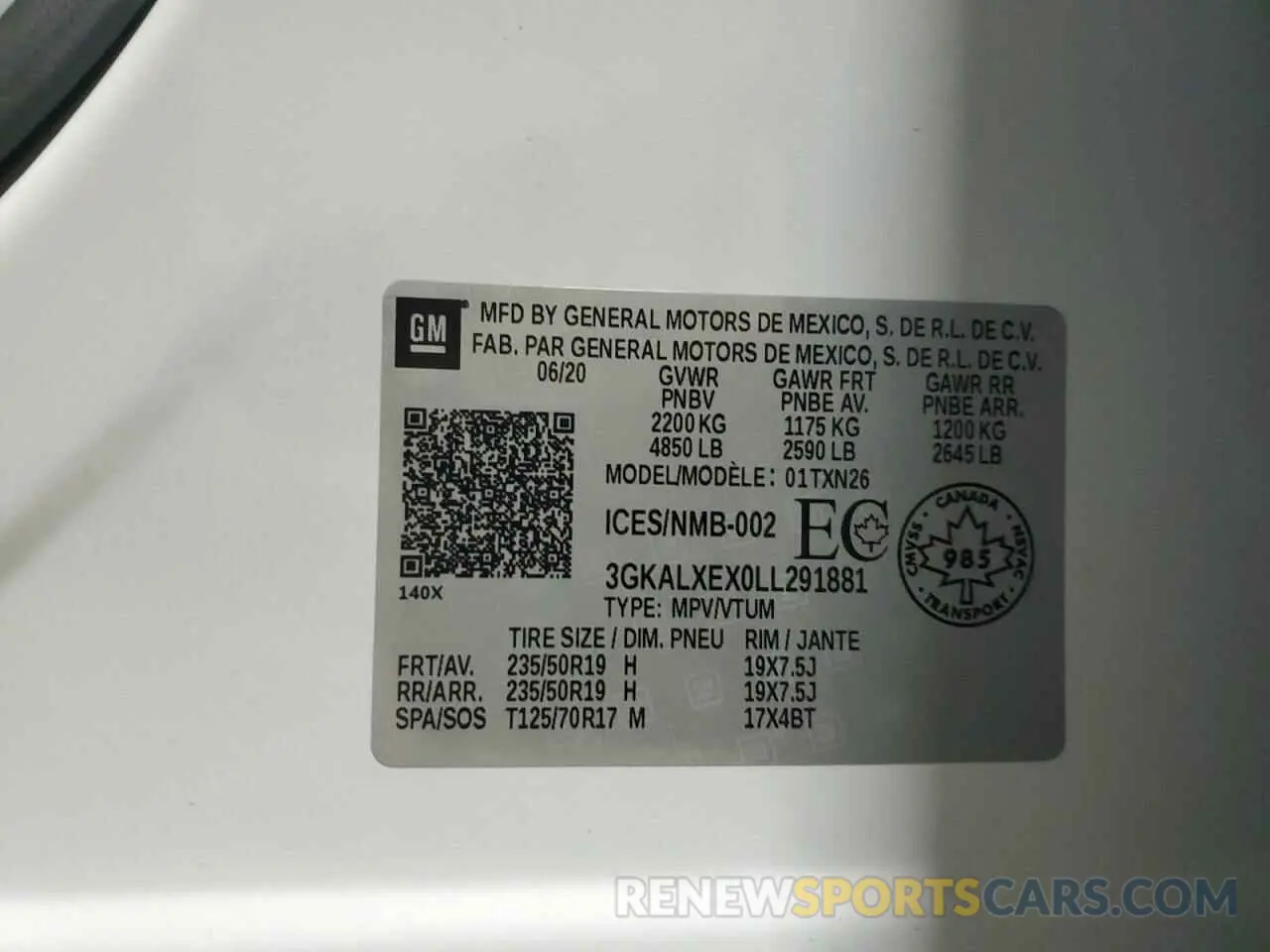 14 fotografías del automóvil dañado 3GKALXEX0LL291881 GMC TERRAIN 2020