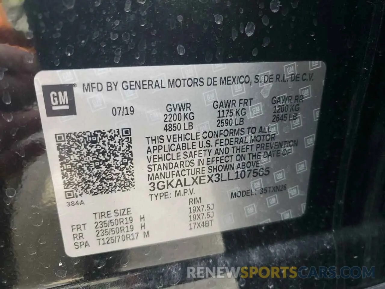 15 fotografías del automóvil dañado 3GKALXEX3LL107565 GMC TERRAIN 2020