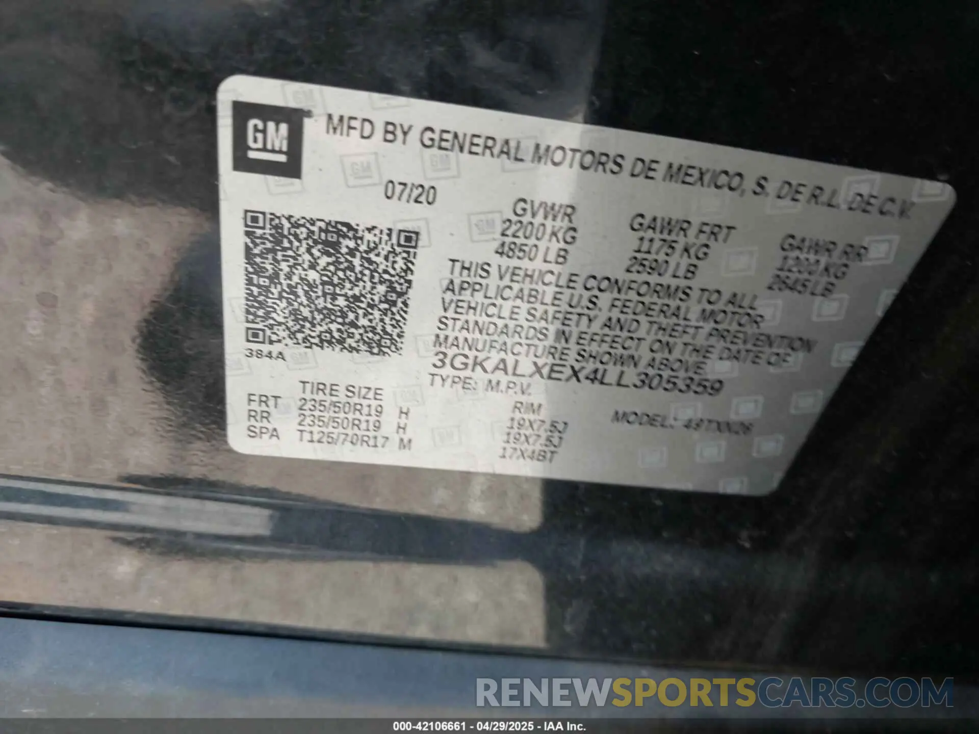 9 fotografías del automóvil dañado 3GKALXEX4LL305359 GMC TERRAIN 2020
