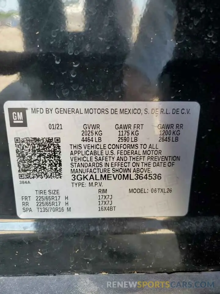 14 fotografías del automóvil dañado 3GKALMEV0ML364536 GMC TERRAIN 2021