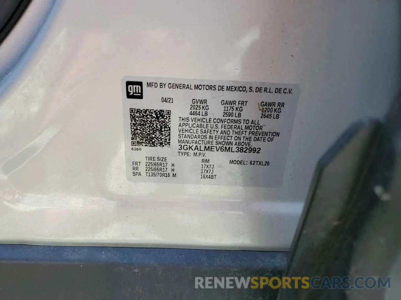13 fotografías del automóvil dañado 3GKALMEV6ML382992 GMC TERRAIN 2021