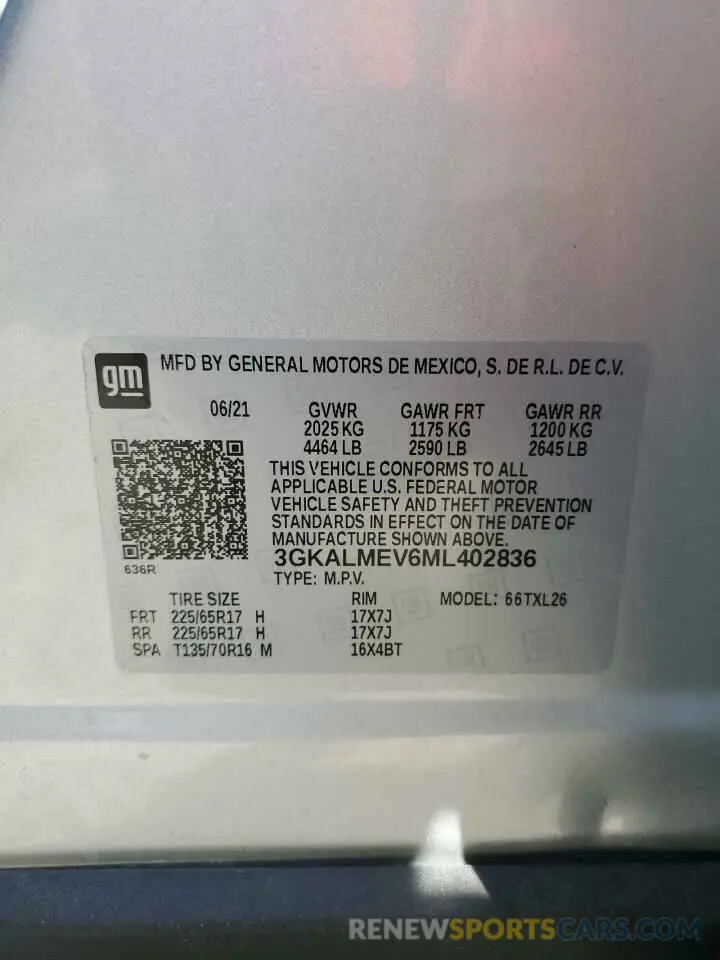 13 fotografías del automóvil dañado 3GKALMEV6ML402836 GMC TERRAIN 2021