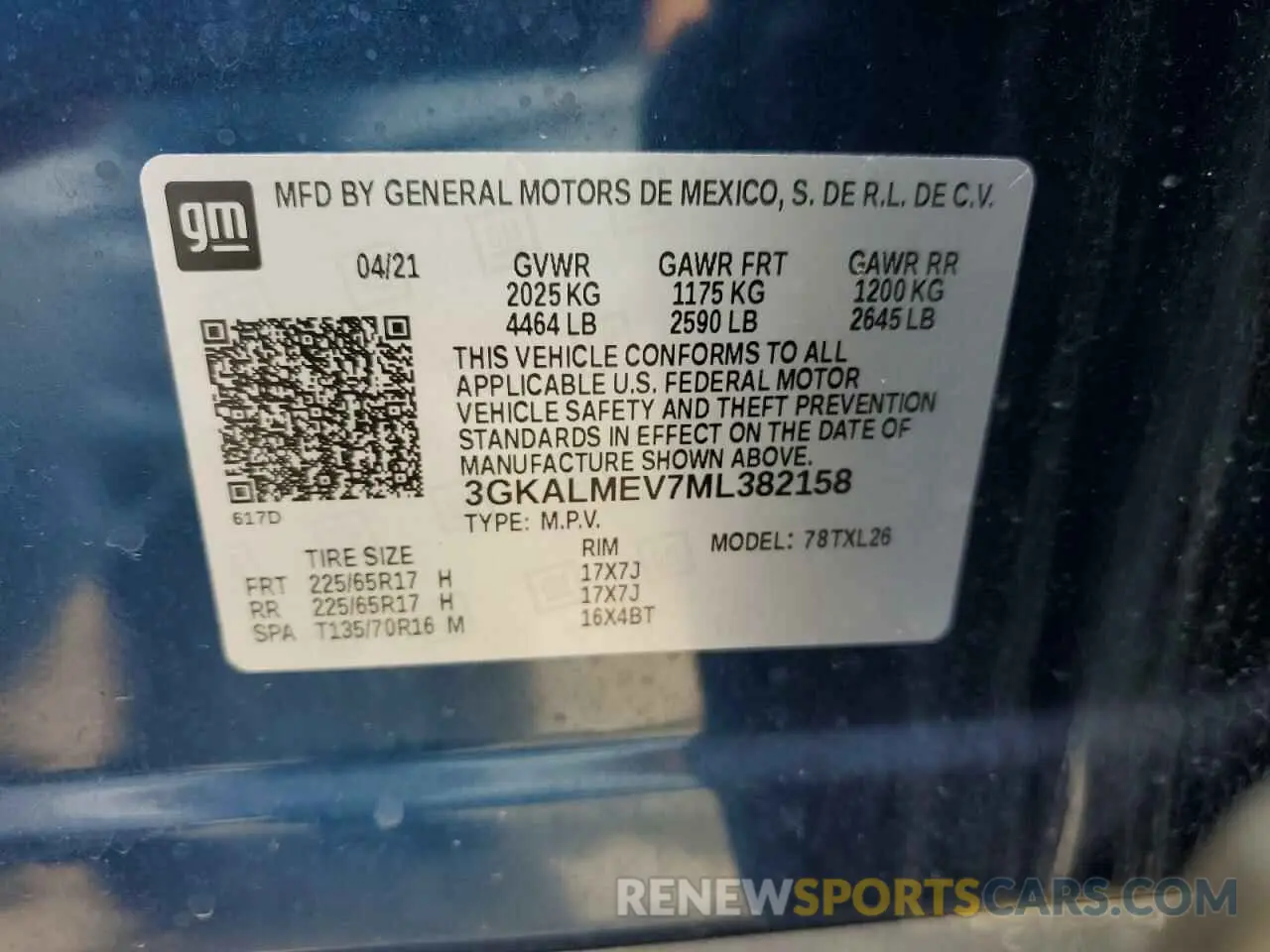 12 fotografías del automóvil dañado 3GKALMEV7ML382158 GMC TERRAIN 2021