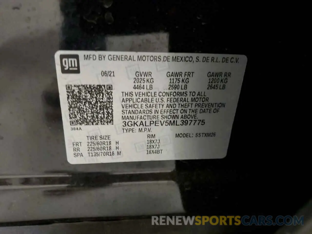 16 fotografías del automóvil dañado 3GKALPEV5ML397775 GMC TERRAIN 2021