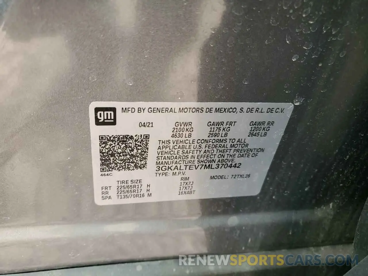 13 fotografías del automóvil dañado 3GKALTEV7ML370442 GMC TERRAIN 2021