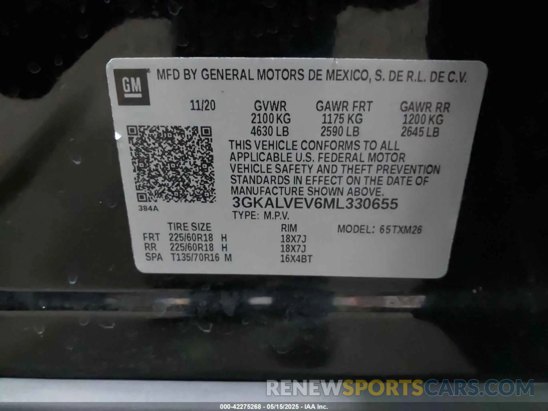 9 fotografías del automóvil dañado 3GKALVEV6ML330655 GMC TERRAIN 2021