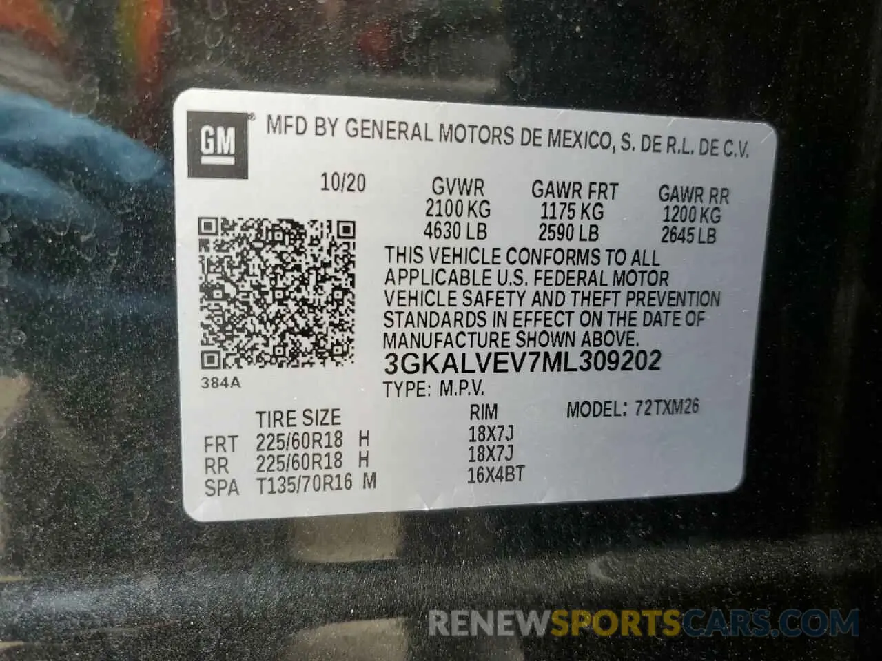 12 fotografías del automóvil dañado 3GKALVEV7ML309202 GMC TERRAIN 2021