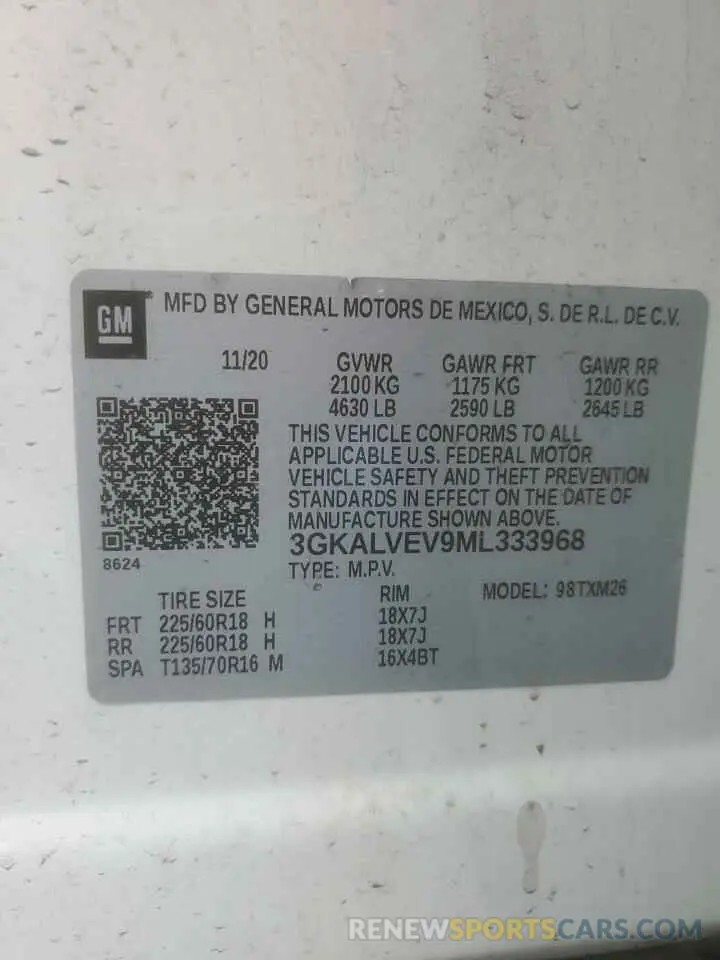 12 fotografías del automóvil dañado 3GKALVEV9ML333968 GMC TERRAIN 2021