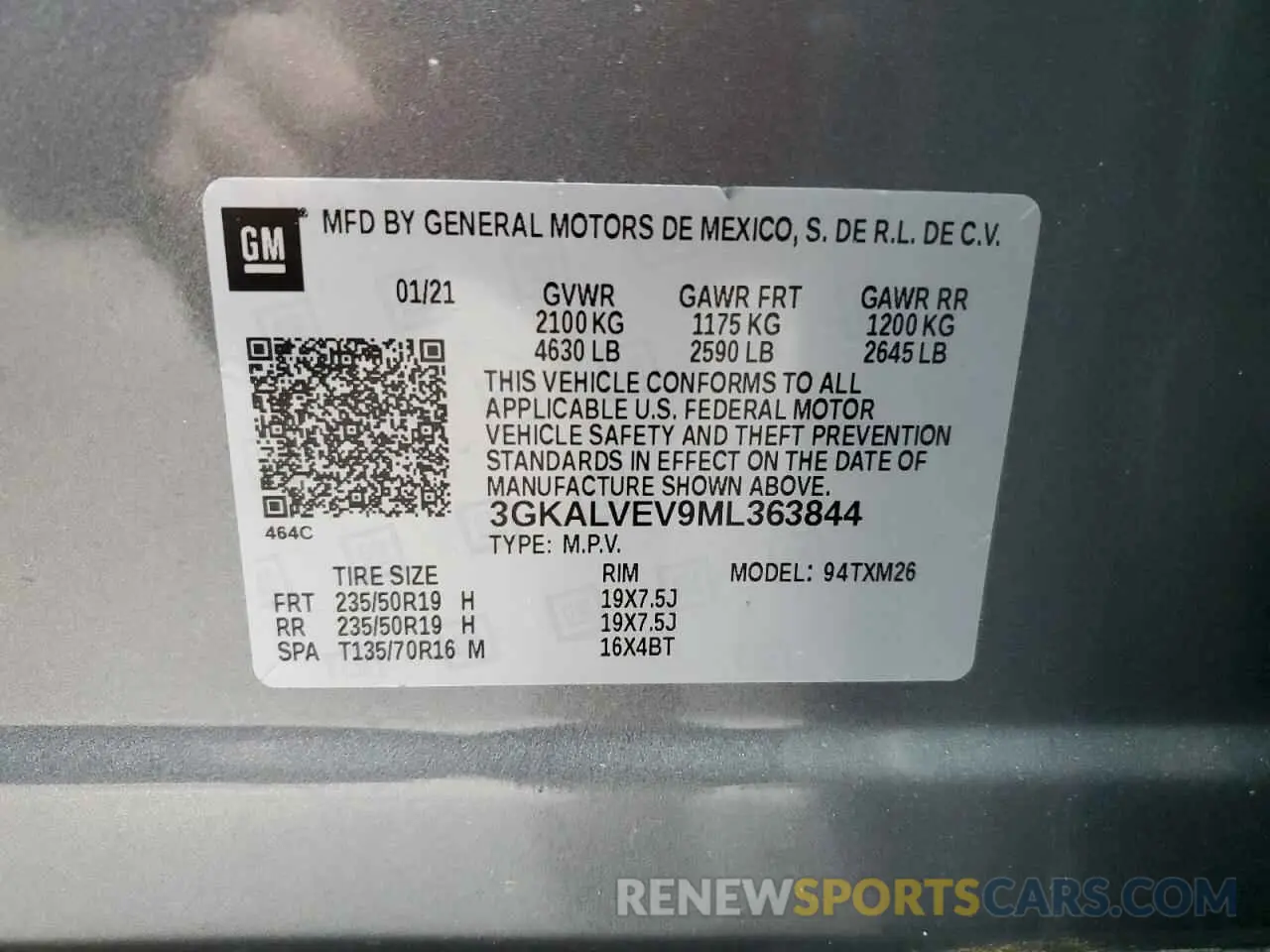 14 fotografías del automóvil dañado 3GKALVEV9ML363844 GMC TERRAIN 2021