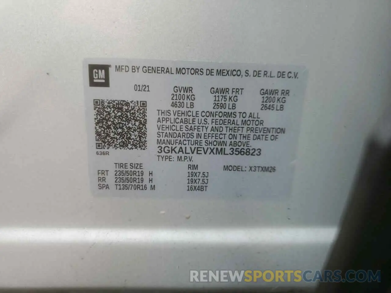 15 fotografías del automóvil dañado 3GKALVEVXML356823 GMC TERRAIN 2021