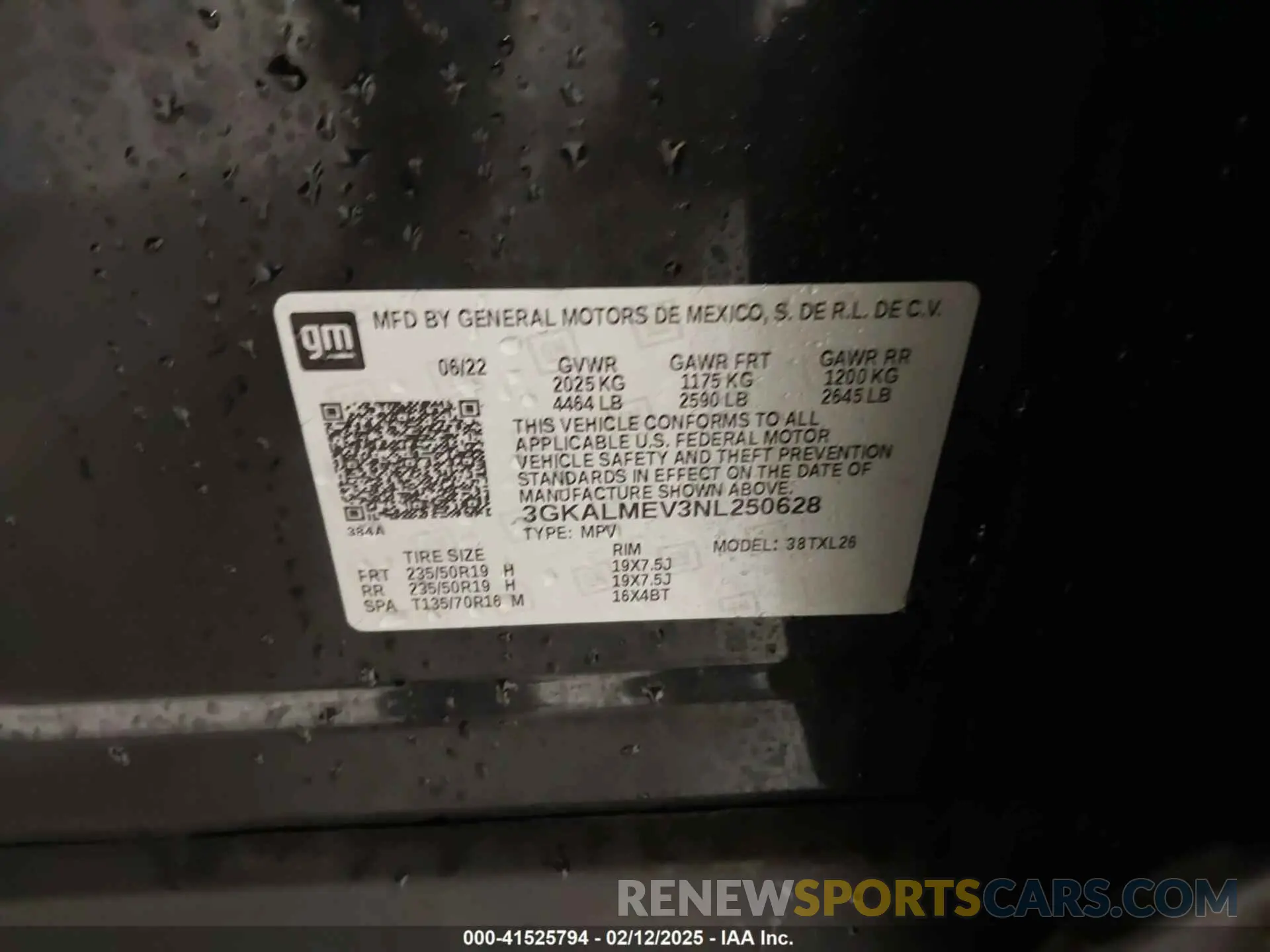 9 fotografías del automóvil dañado 3GKALMEV3NL250628 GMC TERRAIN 2022