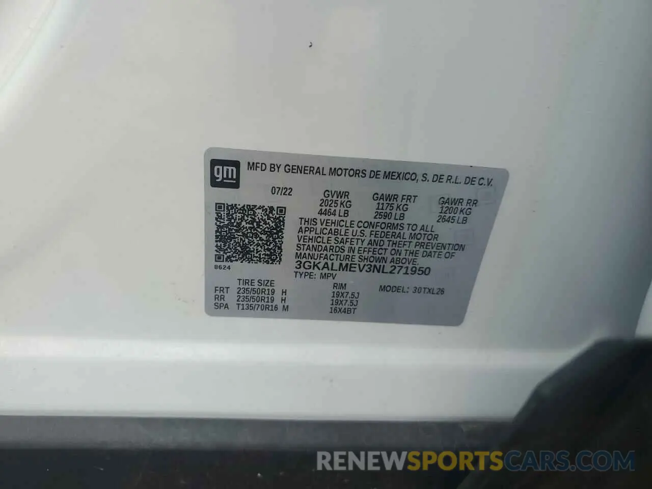 13 fotografías del automóvil dañado 3GKALMEV3NL271950 GMC TERRAIN 2022