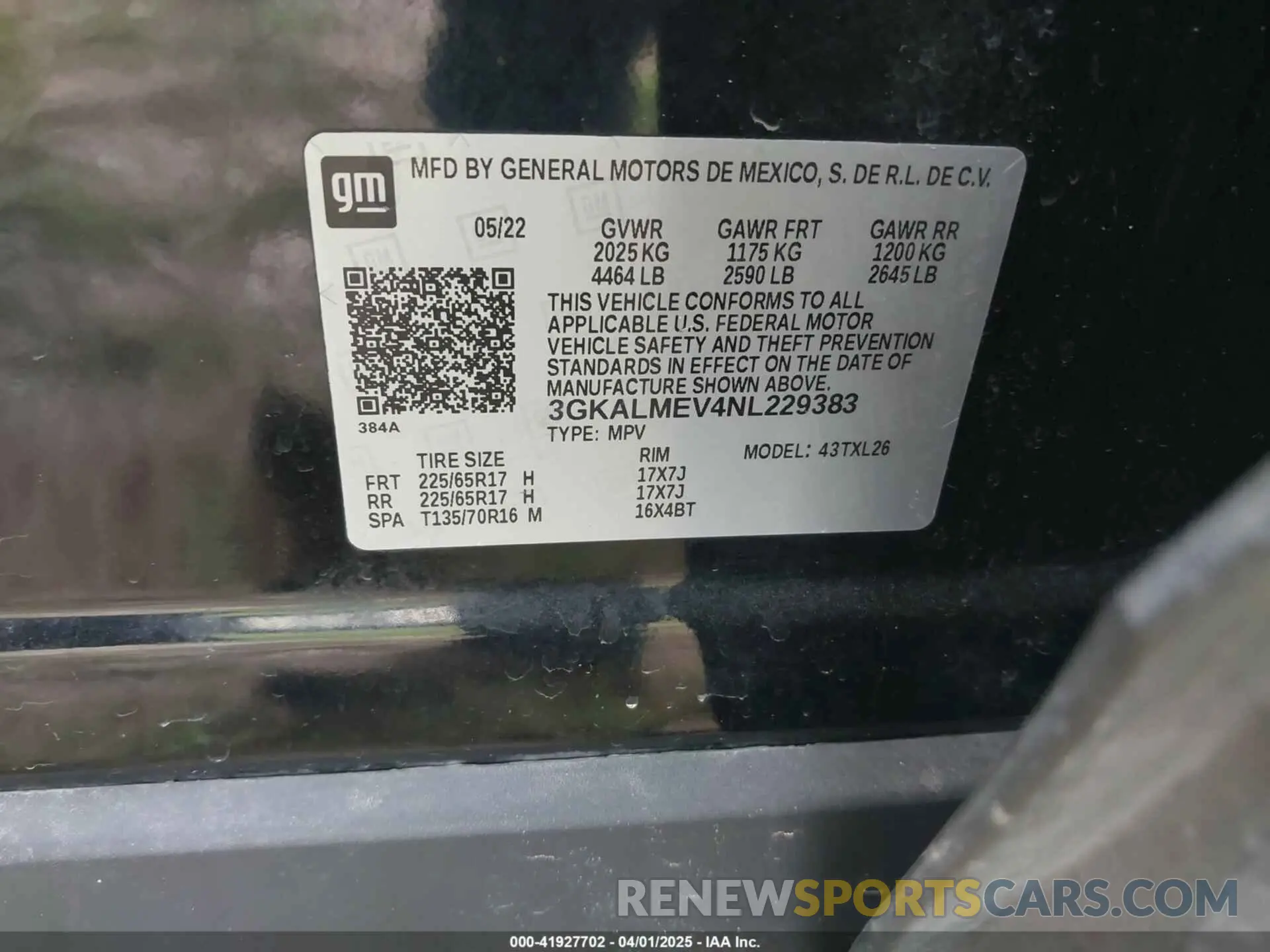 9 fotografías del automóvil dañado 3GKALMEV4NL229383 GMC TERRAIN 2022