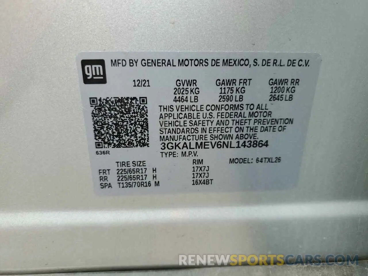 14 fotografías del automóvil dañado 3GKALMEV6NL143864 GMC TERRAIN 2022
