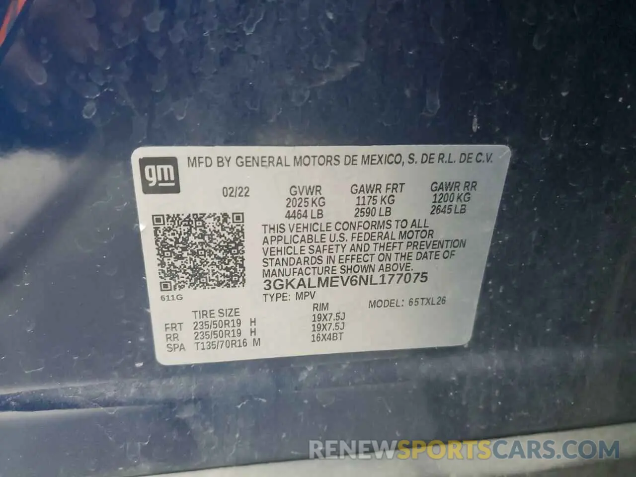 15 fotografías del automóvil dañado 3GKALMEV6NL177075 GMC TERRAIN 2022
