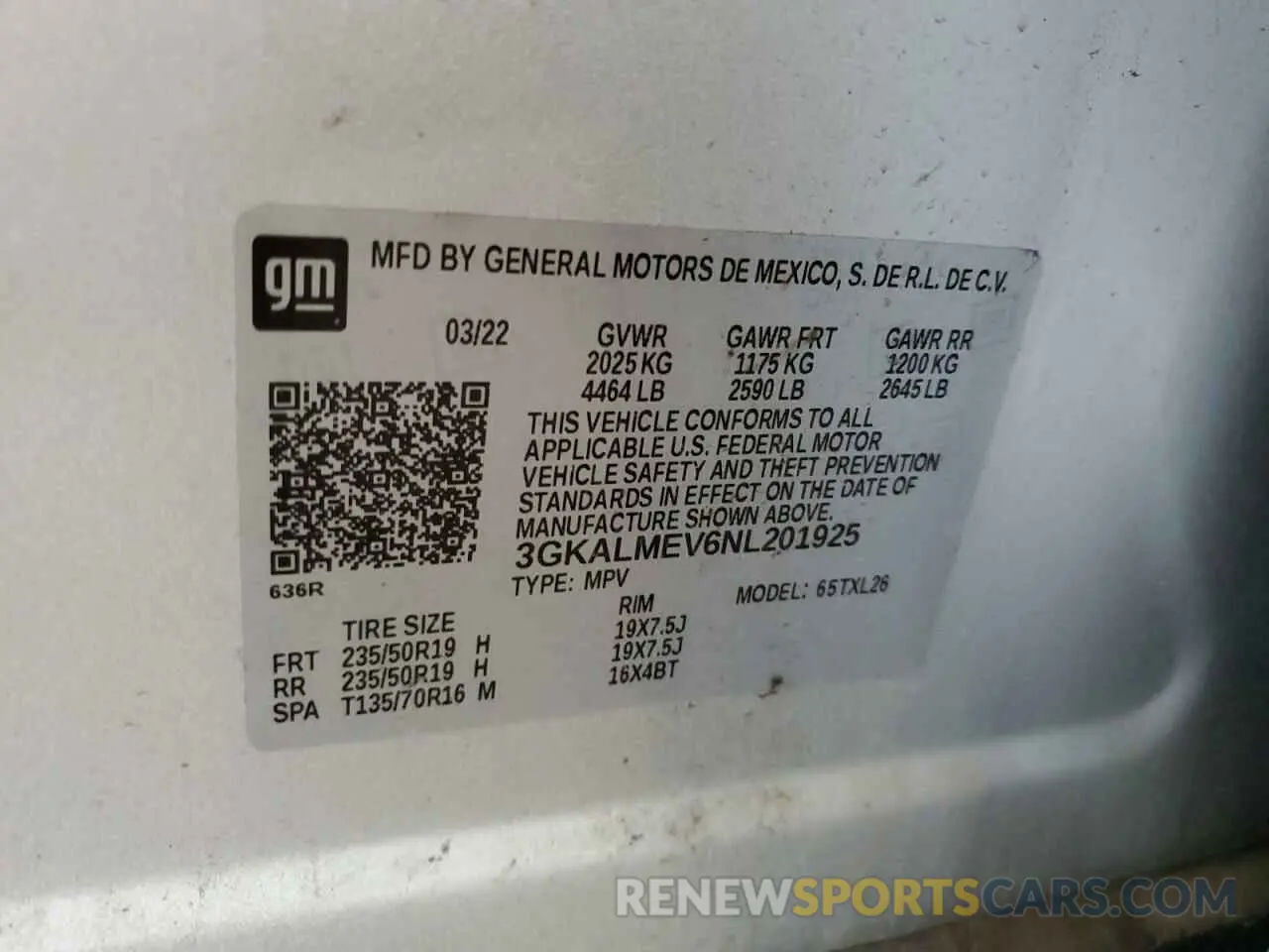 14 fotografías del automóvil dañado 3GKALMEV6NL201925 GMC TERRAIN 2022