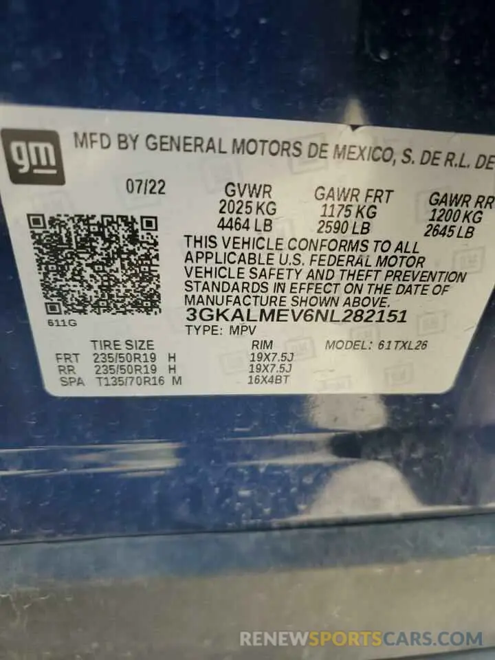 14 fotografías del automóvil dañado 3GKALMEV6NL282151 GMC TERRAIN 2022