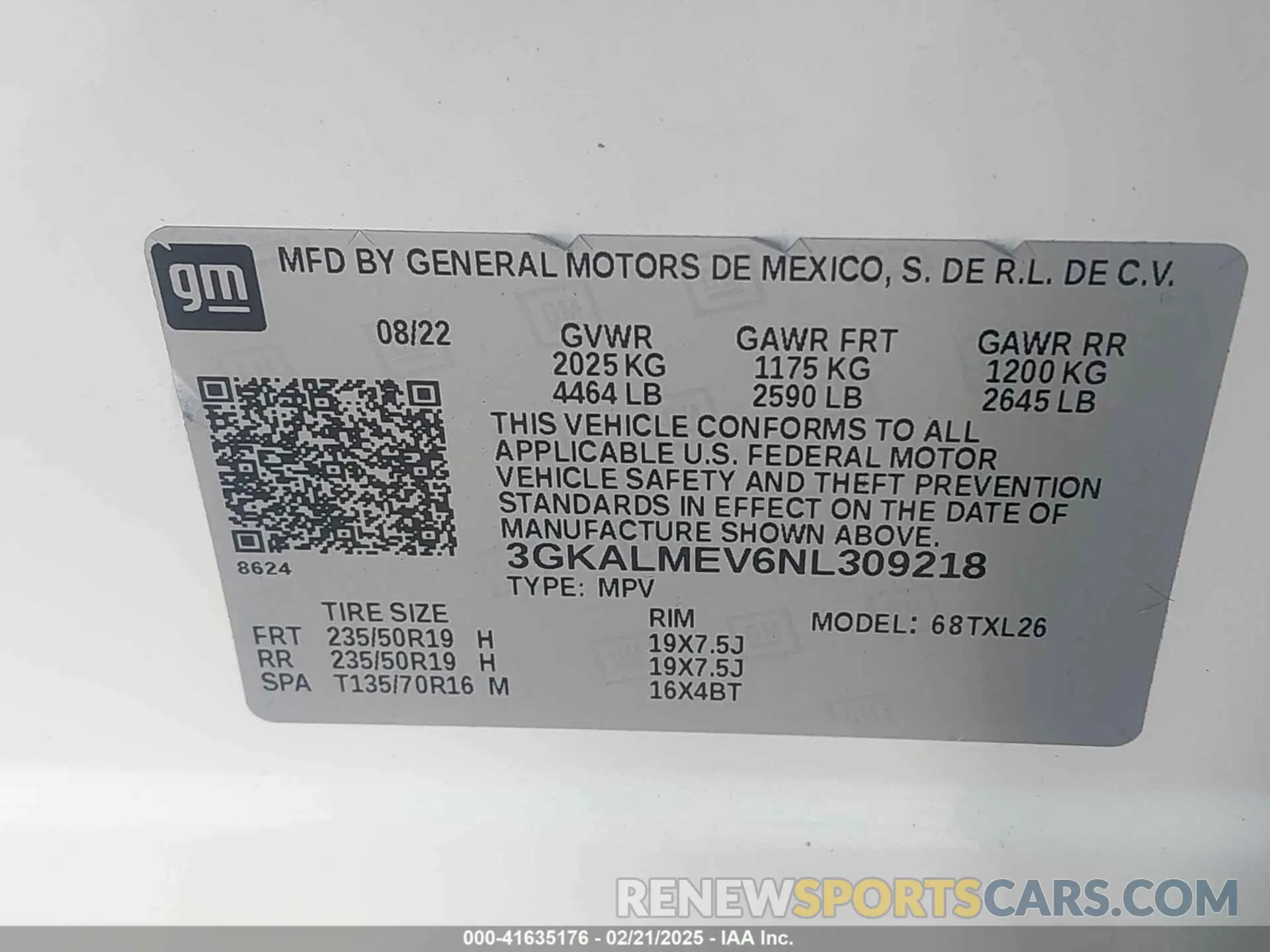 9 fotografías del automóvil dañado 3GKALMEV6NL309218 GMC TERRAIN 2022