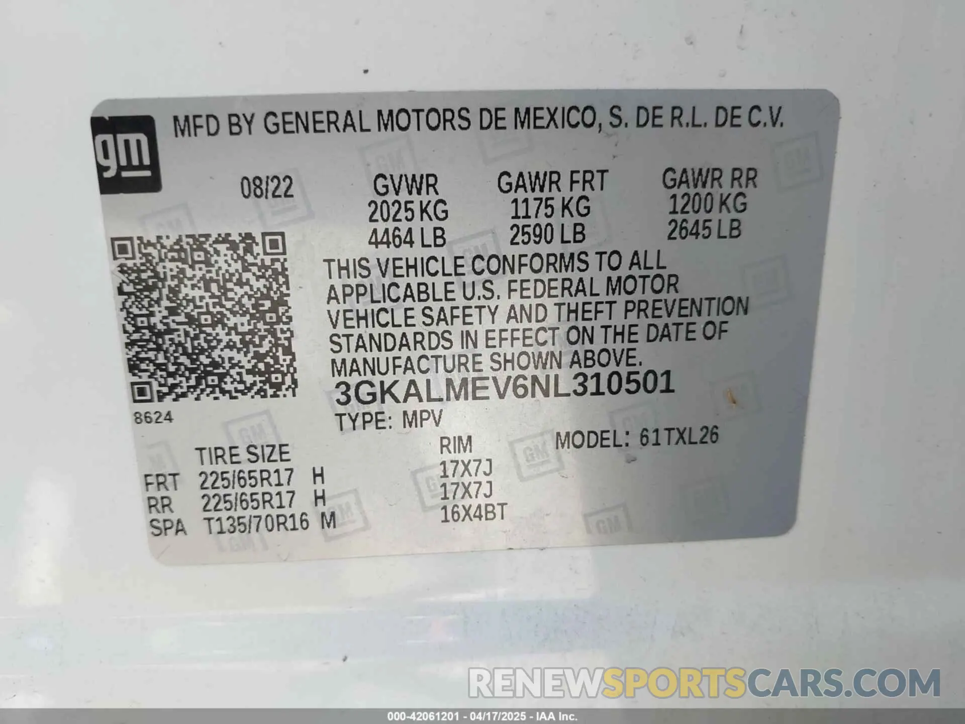 9 fotografías del automóvil dañado 3GKALMEV6NL310501 GMC TERRAIN 2022