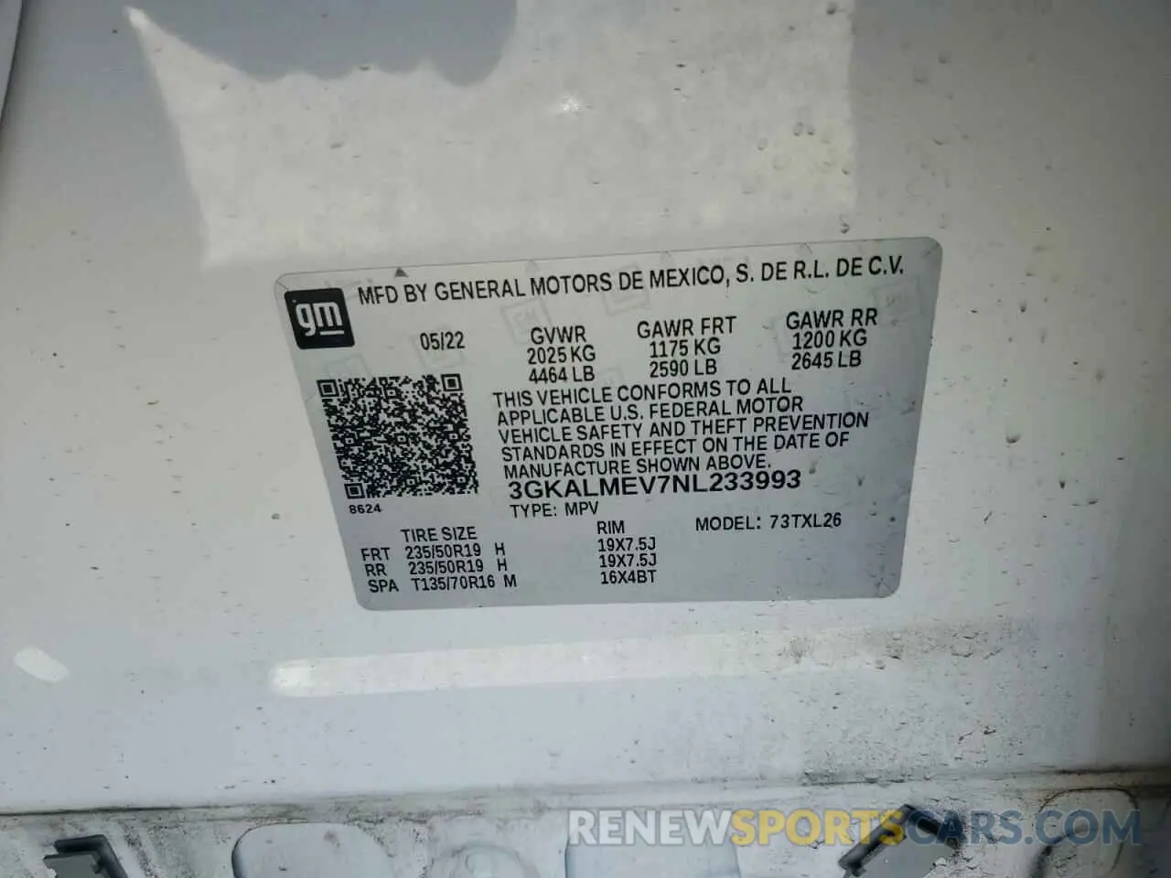 13 fotografías del automóvil dañado 3GKALMEV7NL233993 GMC TERRAIN 2022