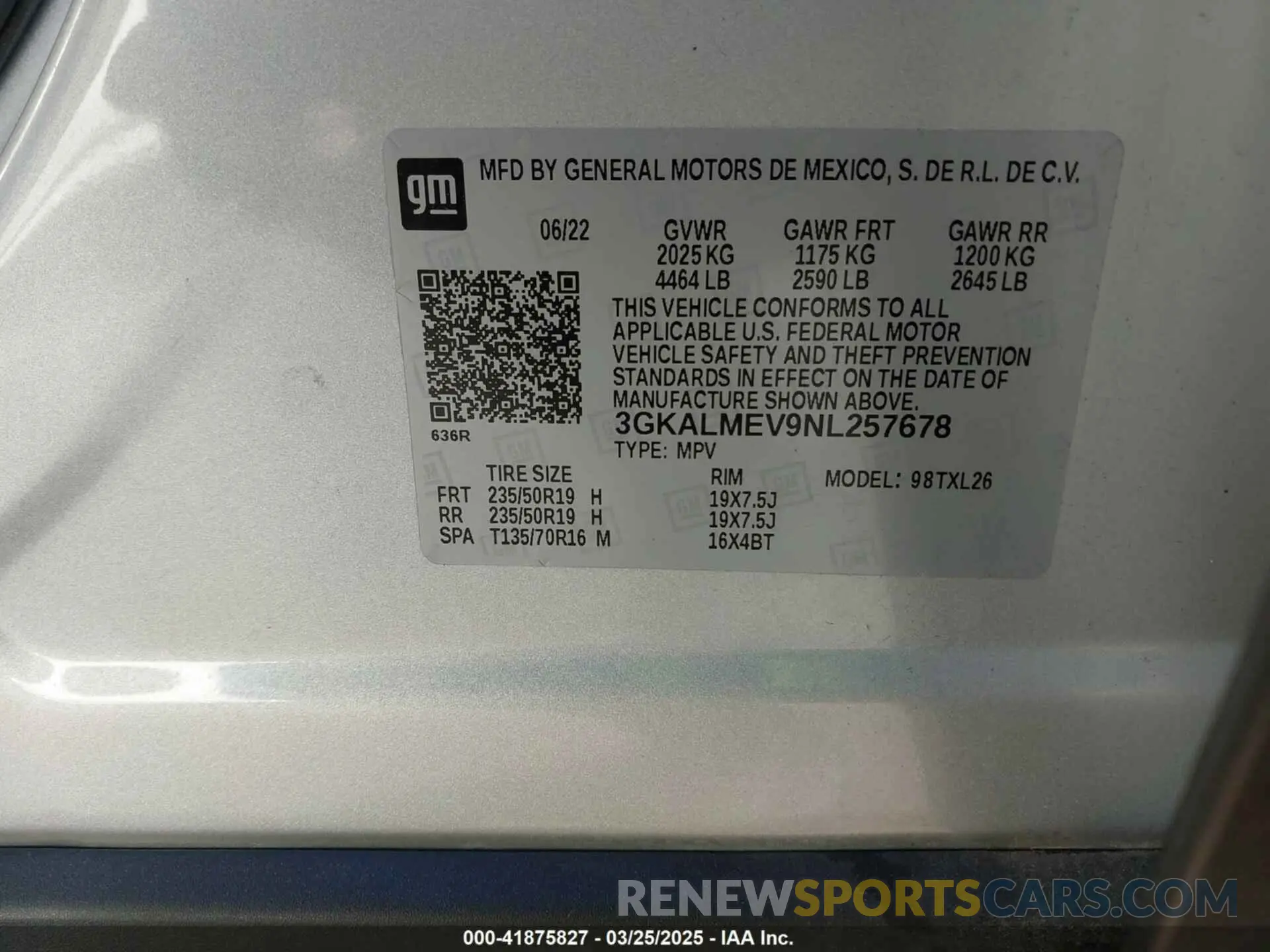 9 fotografías del automóvil dañado 3GKALMEV9NL257678 GMC TERRAIN 2022
