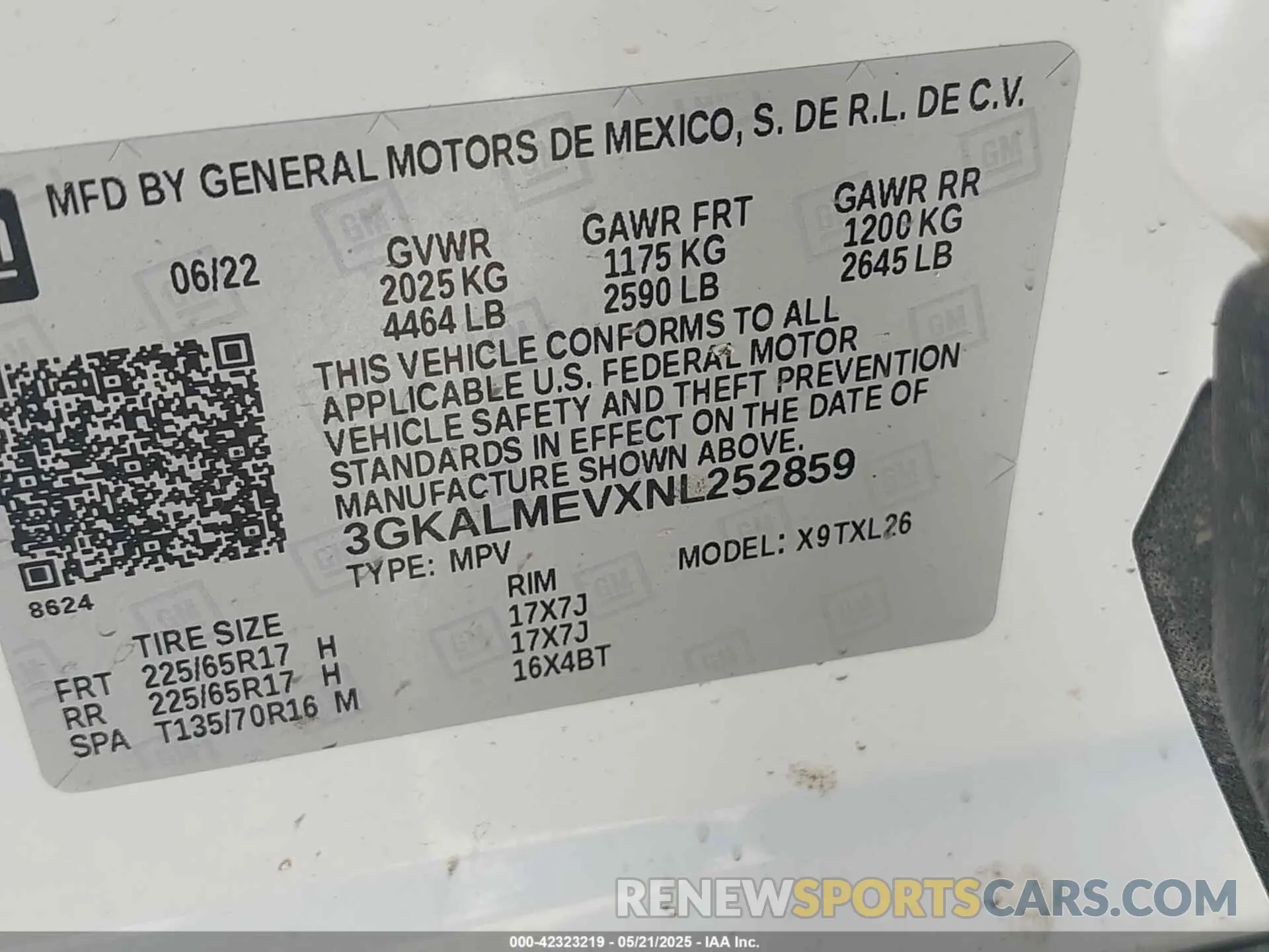 9 fotografías del automóvil dañado 3GKALMEVXNL252859 GMC TERRAIN 2022