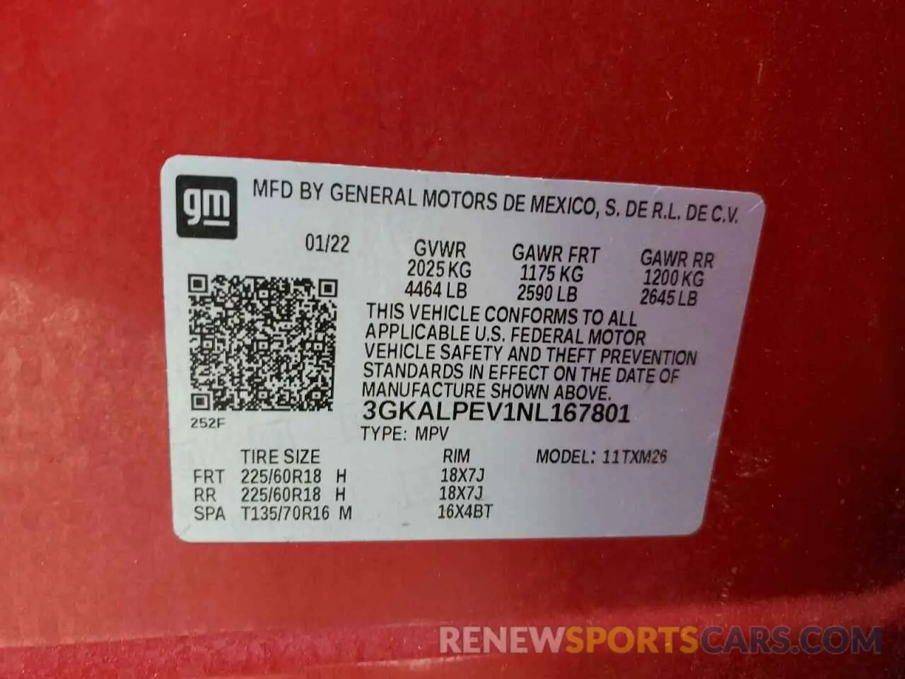13 fotografías del automóvil dañado 3GKALPEV1NL167801 GMC TERRAIN 2022
