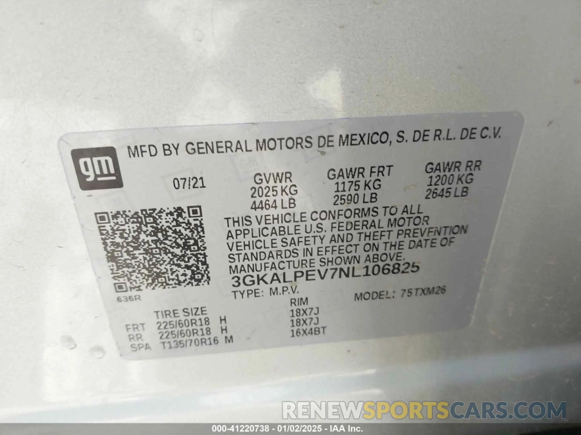 9 fotografías del automóvil dañado 3GKALPEV7NL106825 GMC TERRAIN 2022