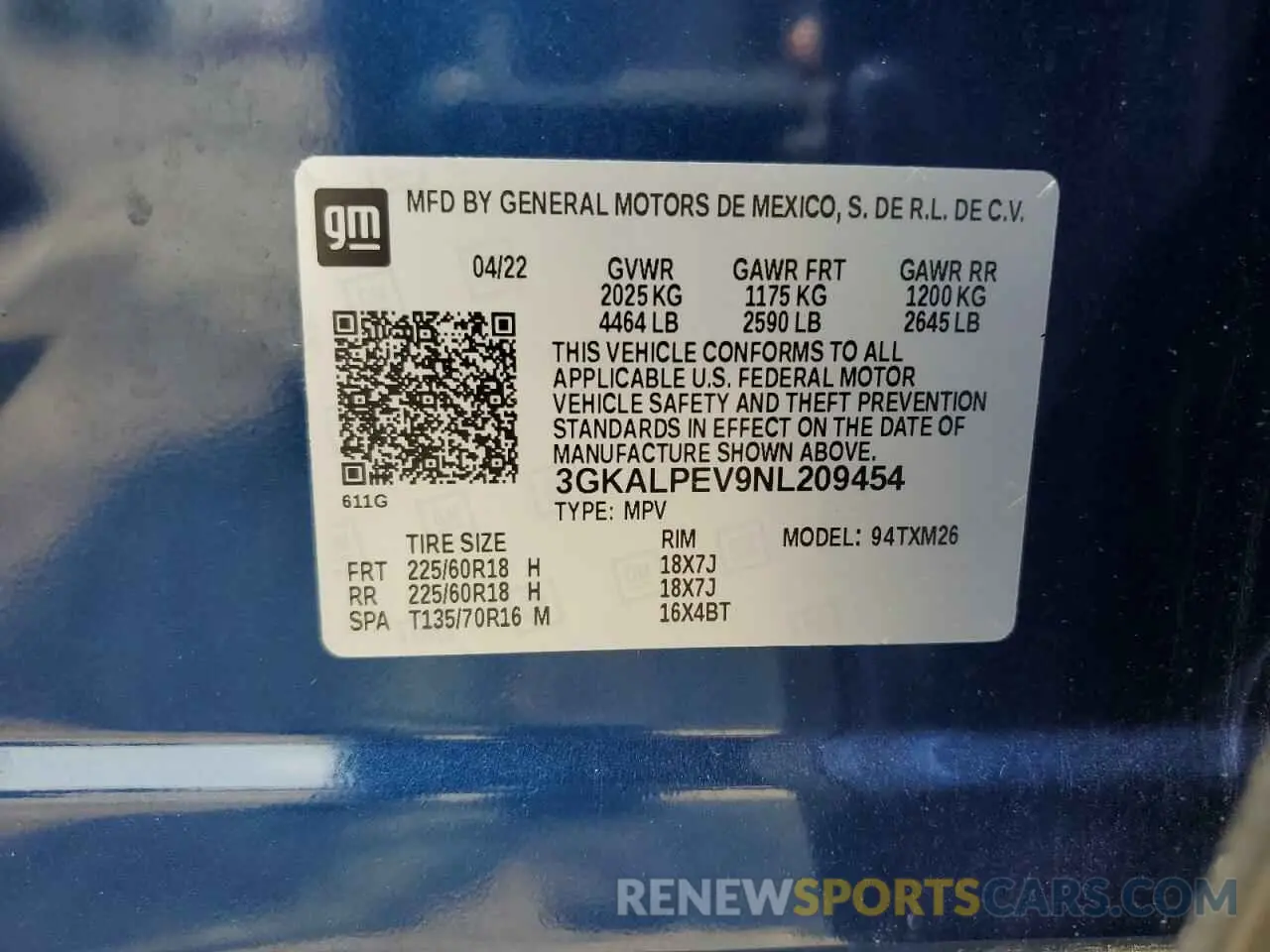 13 fotografías del automóvil dañado 3GKALPEV9NL209454 GMC TERRAIN 2022