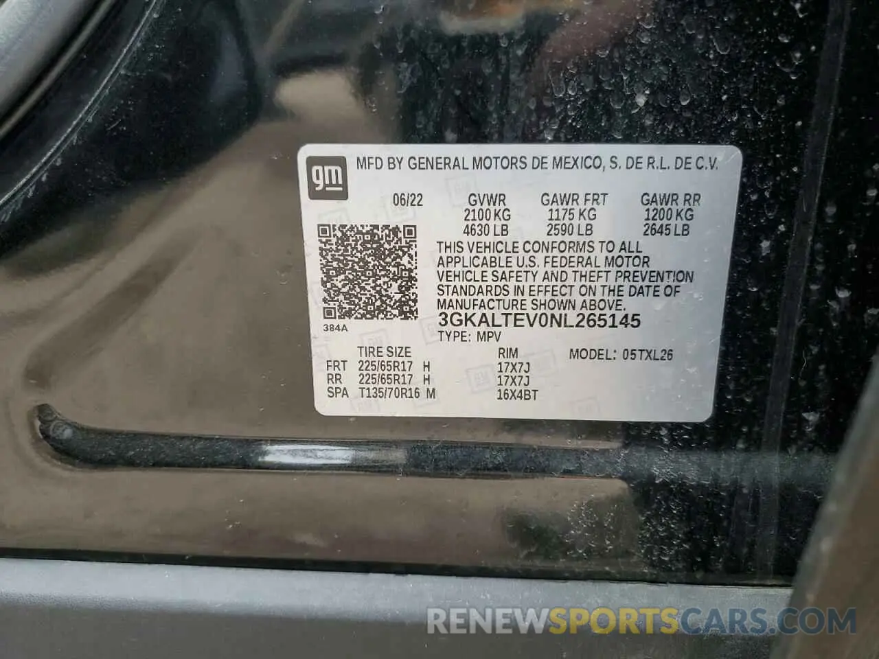 12 fotografías del automóvil dañado 3GKALTEV0NL265145 GMC TERRAIN 2022
