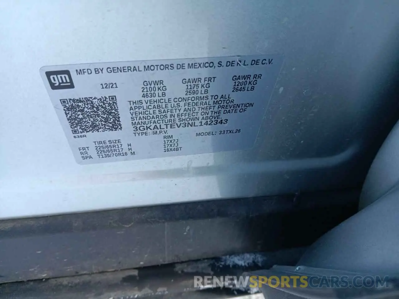 12 fotografías del automóvil dañado 3GKALTEV3NL142343 GMC TERRAIN 2022