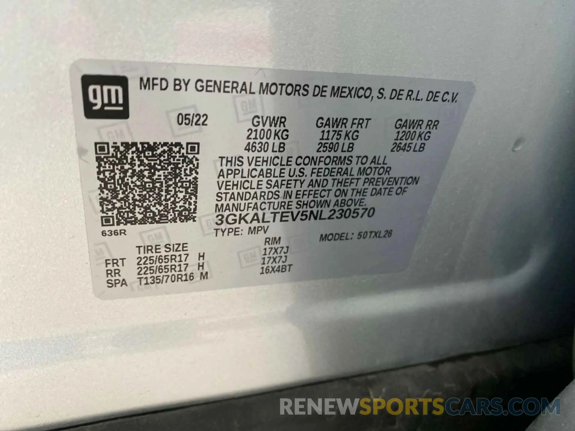 20 fotografías del automóvil dañado 3GKALTEV5NL230570 GMC TERRAIN 2022
