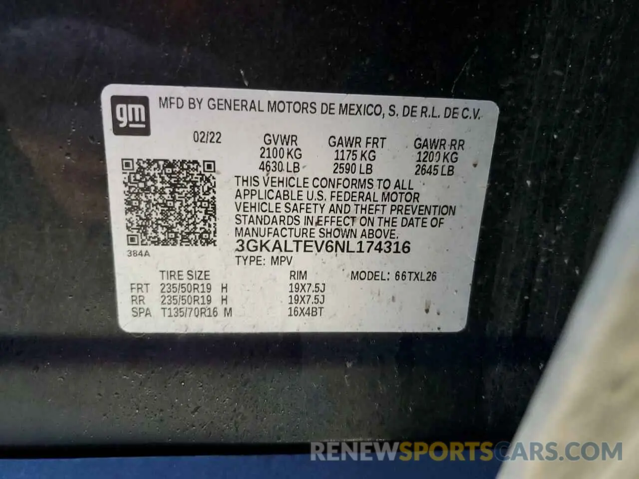 12 fotografías del automóvil dañado 3GKALTEV6NL174316 GMC TERRAIN 2022