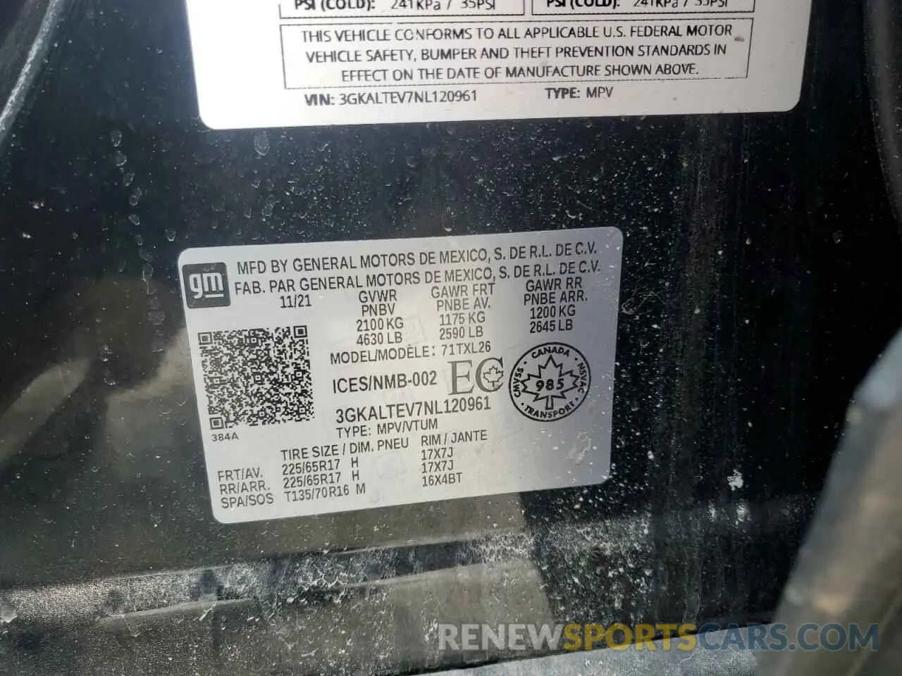 12 fotografías del automóvil dañado 3GKALTEV7NL120961 GMC TERRAIN 2022