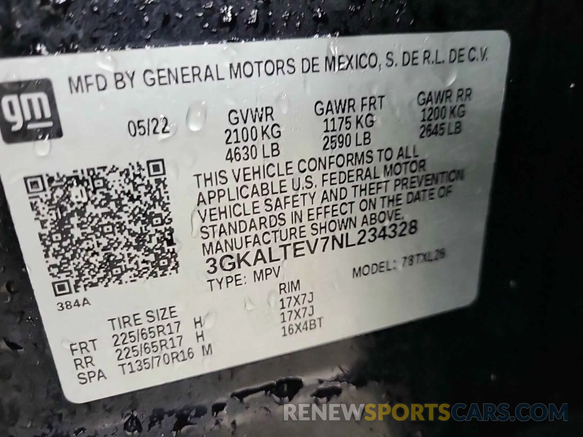 3 fotografías del automóvil dañado 3GKALTEV7NL234328 GMC TERRAIN 2022