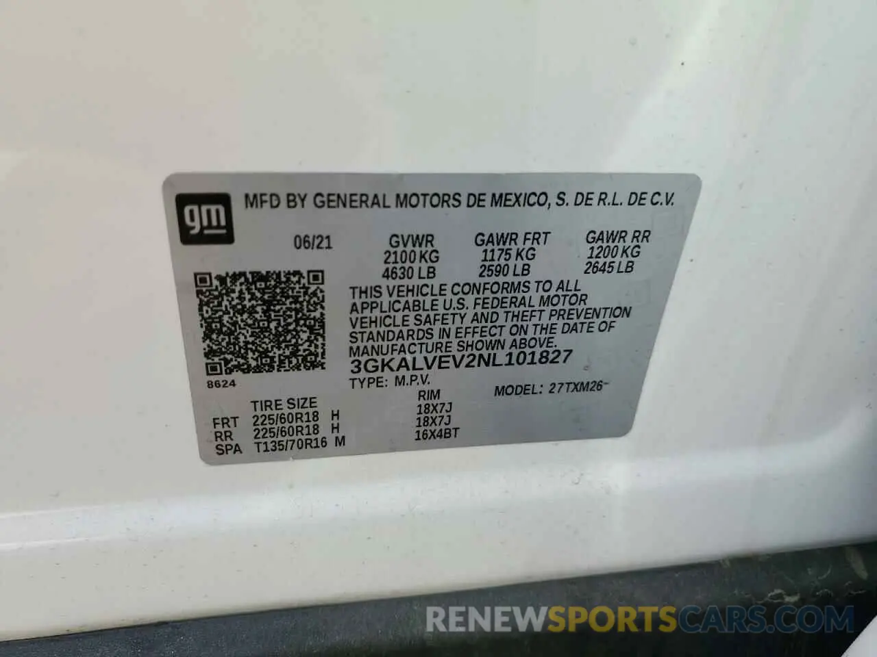 13 fotografías del automóvil dañado 3GKALVEV2NL101827 GMC TERRAIN 2022
